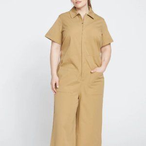 Universal Standard Kate Stretch Cotton Twill Jumpsuit - Khaki